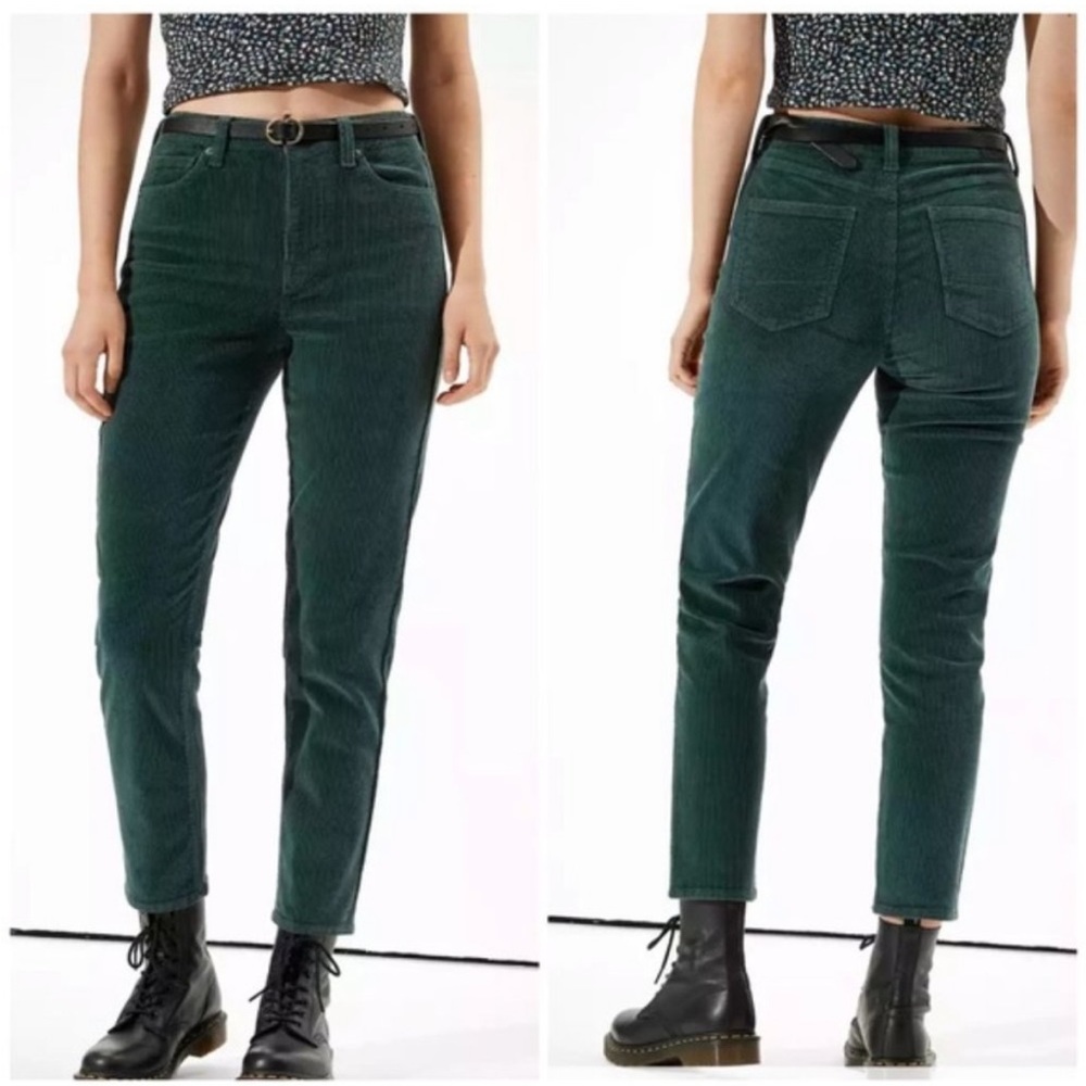 American Eagle Green Corduroy Mom Jeans